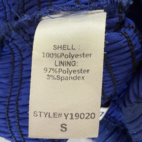 DO + BE Shimmer Blue Smocked Tiered Ruffle Mini Skirt Party Feminine Small - Picture 3 of 4